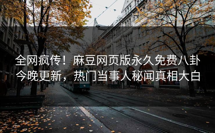 全网疯传！麻豆网页版永久免费八卦今晚更新，热门当事人秘闻真相大白
